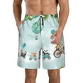 thumbnail image 1 of Pofeuu Animals Riding Across The Sky Prin Men's Swim Trunks Quick Dry Bathing Suit Swimming Board Shorts Mesh Lining Beach Swimwear-Large, 1 of 6