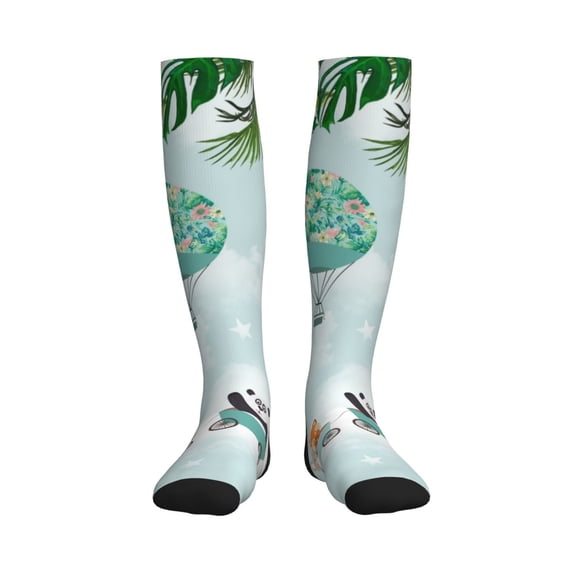 Pofeuu Animals Riding Across The Sky Print Compression Socks for Women & Men Circulation - Best Support for Nurses,Running,Athletic,Sports