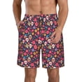 thumbnail image 1 of Pofeuu Apricot color Skull flower Prin Men's Swim Trunks Quick Dry Bathing Suit Swimming Board Shorts Mesh Lining Beach Swimwear-, 1 of 6