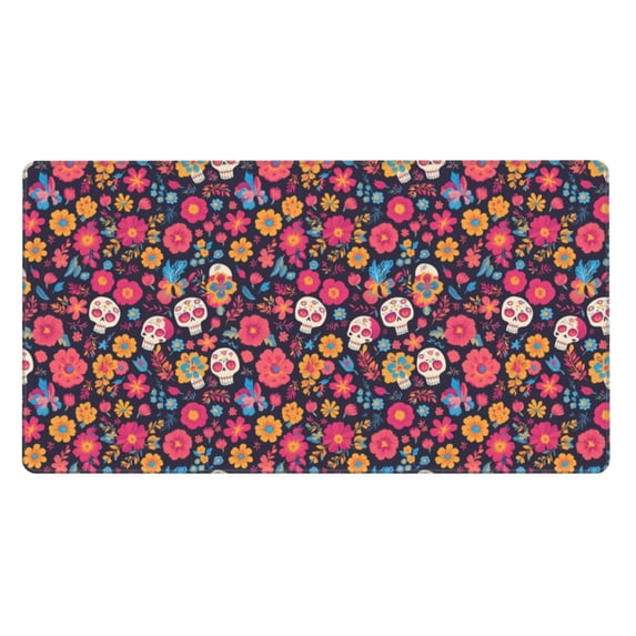Pofeuu Apricot color Skull flower Print Mouse Pad,Rubber, Multipurpose Comfortable Waterproof Mousepad Desk Mat for Gamer Office Home