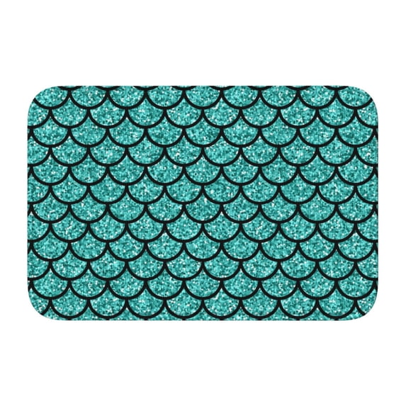 Pofeuu Aquamarine Glitter Print Hem Mat 40x60 - Multipurpose Doormat for Indoor & Outdoor Use - Welcome Your Guests with our Entrance Mat
