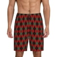 thumbnail image 1 of Pofeuu Argyle Plaid Print Men's Soft Woven Elastic Waistband Sleep Pajama Short-4X-Large, 1 of 6