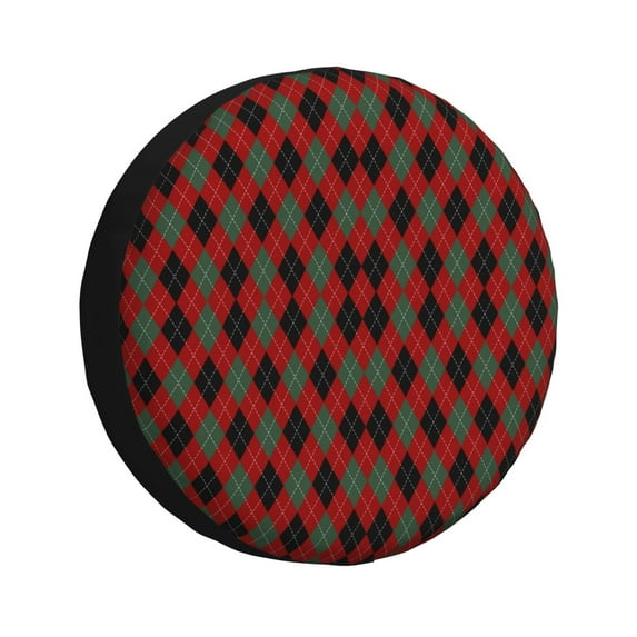 Pofeuu Argyle Plaid Print Spare Tire Wheel Cover for Car Truck SUV Camper Universal Fit Spare Tire Cover RV Spare Tire Covers-15 inch