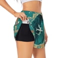 thumbnail image 1 of Pofeuu Around The Planet Print Women's Athletic Shorts Running Workout Shorts Tummy Control Quick Dry Gym Shorts with Pockets Double layer sports shorts-X-Large, 1 of 7