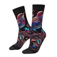thumbnail image 1 of Pofeuu Artistic Colorful Bird Print Crew Socks, Adult Running Hiking Socks for Youth and Adult, 1 of 6