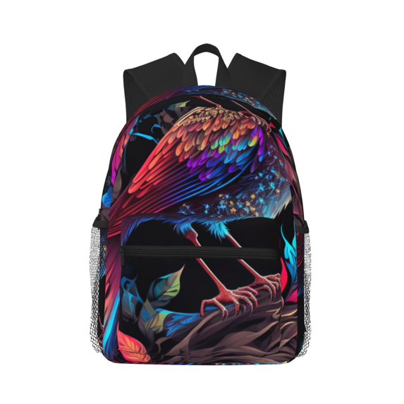Pofeuu Artistic Colorful Bird Print Laptop Backpack Travel Canvas Backpack for School Lightweight and Comfortable Backpack College Backpack Schoolbag