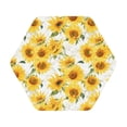 thumbnail image 1 of Pofeuu Artistic Marble Pattern Sunflower Print Leather Coasters Set of 6, Round Cups Mugs Mat Pad for Home Kitchen Heat Resistant Drink Coasters,Hexagon, 1 of 7