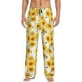thumbnail image 1 of Pofeuu Artistic Marble Pattern Sunflower Print Men's Pajama Pants, Soft Lounge Pajama Pants with big pockets for Men Plaid Pj Bottoms-X-Large, 1 of 1