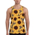 thumbnail image 1 of Pofeuu Artistic Zebra Print Sunflower Print Men's Workout Tank Tops Sleeveless Muscle Gym Shirt Quick Dry-4X-Large, 1 of 7