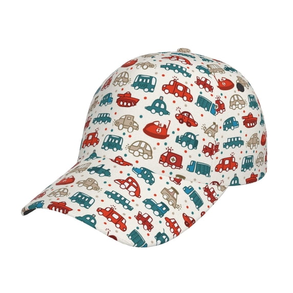 Pofeuu Artoon Car Print Adult Adjustable Embroidered Graphic Baseball Hat for Men and Women