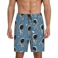 thumbnail image 1 of Pofeuu Astronaut Print Men's Soft Woven Elastic Waistband Sleep Pajama Short-4X-Large, 1 of 6