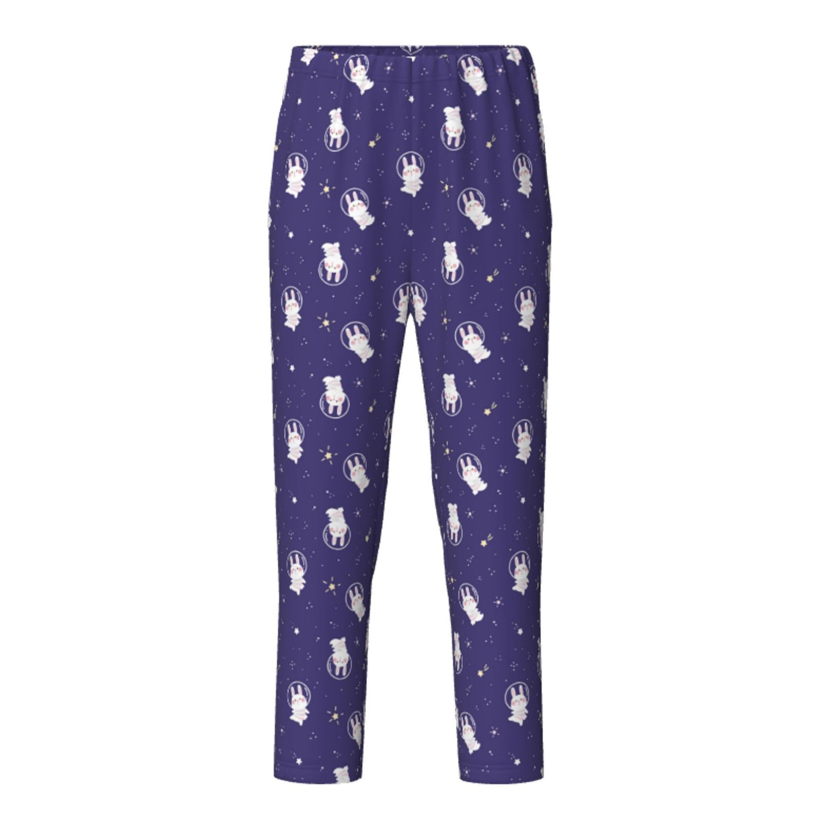 Pj Rabbit Pofeuu Astronaut Rabbit Print Teenagers' Pajama Pants, Soft Lounge ...