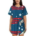 thumbnail image 1 of Pofeuu Astronaut Runs Forward Print Women's Pajama Set Short/Shorts Soft Button PJs Elastic Drawstring Waist Sleepwear-XX-Large, 1 of 6