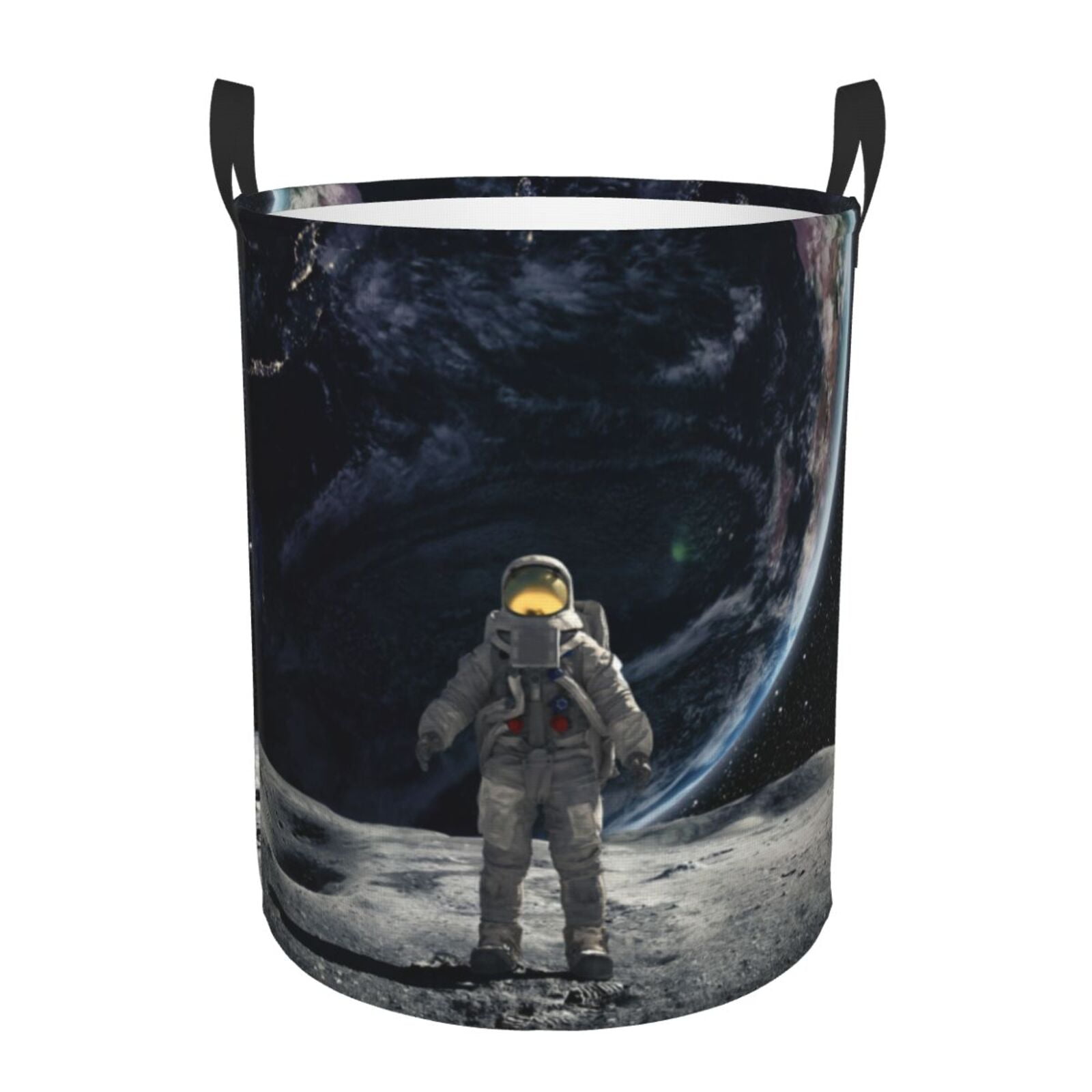 Photo inspiration: Pofeuu Astronaut Standing In The Moon Print Laundry Basket Circular Photo Inspiration