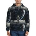 thumbnail image 1 of Pofeuu Astronaut Standing In The Moon Print Mens Casual Hooded Collar Drawstring Hoodies Pullover Sweatshirts Casual Long Sleeve Shirts-3X-Large, 1 of 7
