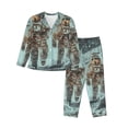 thumbnail image 1 of Pofeuu Astronauts On Lunar Mission Print Womens Pajamas Set Long Sleeve Sleepwear Button Down Nightwear Soft Pj Lounge Sets Button Down Pajamas Women-Small, 1 of 7