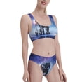 thumbnail image 1 of Pofeuu Astronauts Start Running Print Womens Bathing Suits Modest High Waisted Bikini Sets Cute Halter 2 Piece Swim Suit, 1 of 7