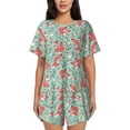 thumbnail image 1 of Pofeuu Autumn Branches Fox and Mushrooms Print Women's Pajama Set Short/Shorts Soft Button PJs Elastic Drawstring Waist Sleepwear-XX-Large, 1 of 6
