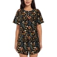 thumbnail image 1 of Pofeuu Autumn Floral Print Women's Pajama Set Short/Shorts Soft Button PJs Elastic Drawstring Waist Sleepwear-Large, 1 of 6