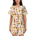 thumbnail image 1 of Pofeuu Autumn Harvest Gnomes Print Women's Pajama Set Short/Shorts Soft Button PJs Elastic Drawstring Waist Sleepwear-, 1 of 6