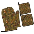 thumbnail image 1 of Pofeuu Autumn Leaves Owl Squirrel Print Oven Mitts and Pot Holders 4 pcs Set,High Heat Resistant 500 Degree Extra Thicken Long Kitchen Cotton Oven Glove for Cooking, 1 of 1