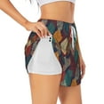 thumbnail image 1 of Pofeuu Autumn Leaves Print Women's Athletic Shorts Running Workout Shorts Tummy Control Quick Dry Gym Shorts with Pockets Double layer sports shorts-Medium, 1 of 7