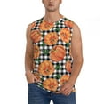 thumbnail image 1 of Pofeuu Autumn Pumpkins Gingham Print Men's Muscle T-Shirt, Sleeveless, Muscle Tank, Classic Muscle Tee Top For Men Casual Sleeveless Muscle T-Shirt Trendy Clothes-Small, 1 of 7