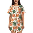 thumbnail image 1 of Pofeuu Autumn Pumpkins Print Women's Pajama Set Short/Shorts Soft Button PJs Elastic Drawstring Waist Sleepwear-4X-Large, 1 of 6