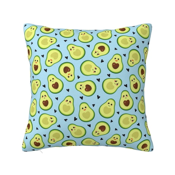 Pofeuu Avocado and Hearts Print Double-sided plush pillowcase Square Throw Pillow Covers Pillows Cover for Living Room Bedroom Sofa Couch Cushion Cover(No pillow core)-22"x22"