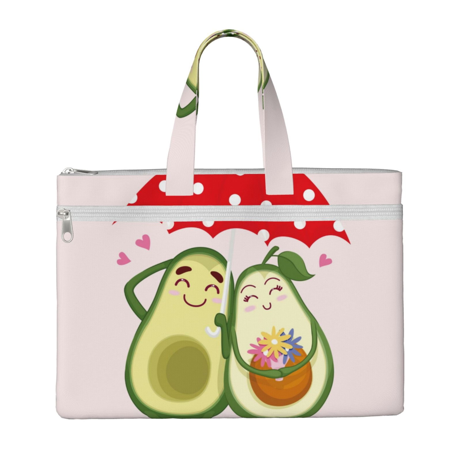 Pofeuu Avocado Lovers Wearing Umbrella Print Laptop Bag Carrying ...