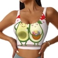 thumbnail image 1 of Pofeuu Avocado Lovers Wearing Umbrella Print Sports Bra for Women Sexy Vest Yoga Running Gym Fitness Crop Bras Tops-X-Large, 1 of 8