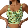 thumbnail image 1 of Pofeuu Avocado With Seeds Print Sports Bra for Women Sexy Vest Yoga Running Gym Fitness Crop Bras Tops-Large, 1 of 8