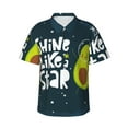 thumbnail image 1 of Pofeuu Avocado in Space1 Print Hawaiian Shirt for Men Sleeves Casual Button Down Summer Beach Dress Shirts T-Shirts,3X-Large, 1 of 7