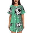 thumbnail image 1 of Pofeuu BALL INSIDE THE NET GOAL Print Women's Pajama Set Short/Shorts Soft Button PJs Elastic Drawstring Waist Sleepwear-Small, 1 of 6