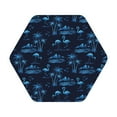 thumbnail image 1 of Pofeuu BLUE Flamingo Birds Print Leather Coasters Set of 6, Round Cups Mugs Mat Pad for Home Kitchen Heat Resistant Drink Coasters,Hexagon, 1 of 7