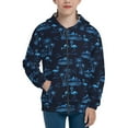 thumbnail image 1 of Pofeuu BLUE Flamingo Birds Print Teenage Zipper Hoodie Sweatshirts Hooded Casual Jackets With Pocket For Boys Girls-Small, 1 of 6