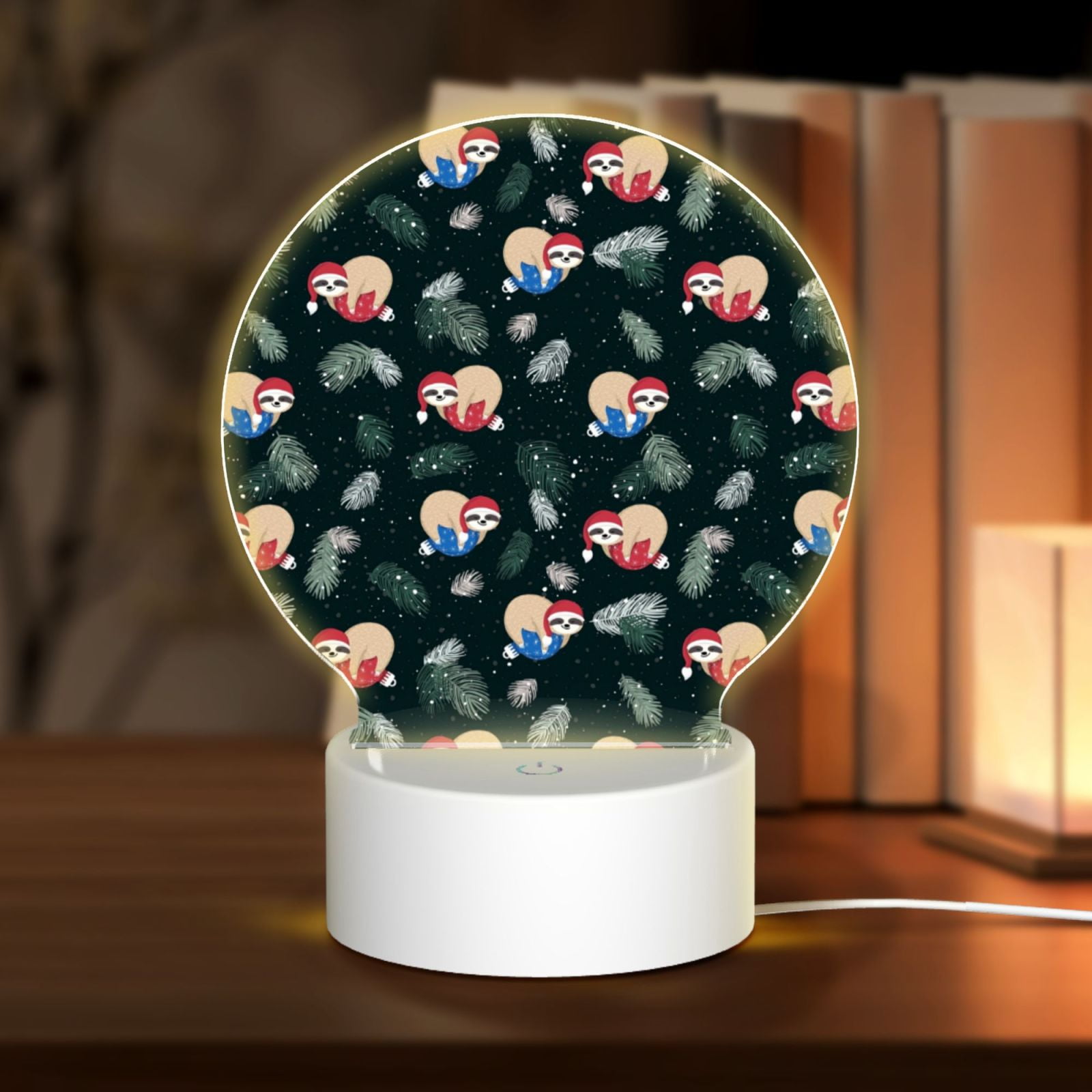 Pofeuu Baby Sloths Print LED Christmas Night Light Lamp Base Gift DIY ...