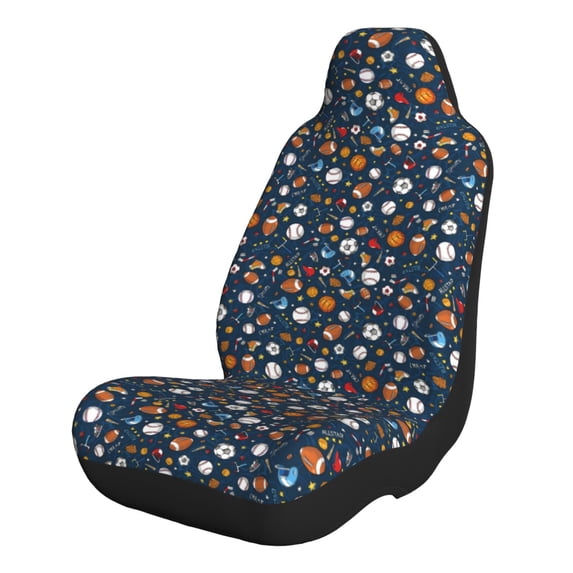 Pofeuu Ball Sports Print Automotive Car Seat Covers Flat Cloth Full Set Seat Covers,Car Seat Covers front seats for Cars Trucks and SUVs-2 PCS