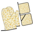 thumbnail image 1 of Pofeuu Banana Print Oven Mitts and Pot Holders 4 pcs Set,High Heat Resistant 500 Degree Extra Thicken Long Kitchen Cotton Oven Glove for Cooking, 1 of 6