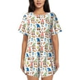 thumbnail image 1 of Pofeuu Barbecue Gnomes Print Women's Pajama Set Short/Shorts Soft Button PJs Elastic Drawstring Waist Sleepwear-4X-Large, 1 of 6