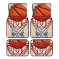 thumbnail image 1 of Pofeuu Basketball Shot Print Car Foot Mat Set of 4 Pieces - All-Weather Full Set Floor Mats for Cars Trucks SUVs, 1 of 7