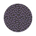 thumbnail image 1 of Pofeuu Bat Purple Print Leather Coasters Set of 6, Round Cups Mugs Mat Pad for Home Kitchen Heat Resistant Drink Coasters,Round Shape, 1 of 7