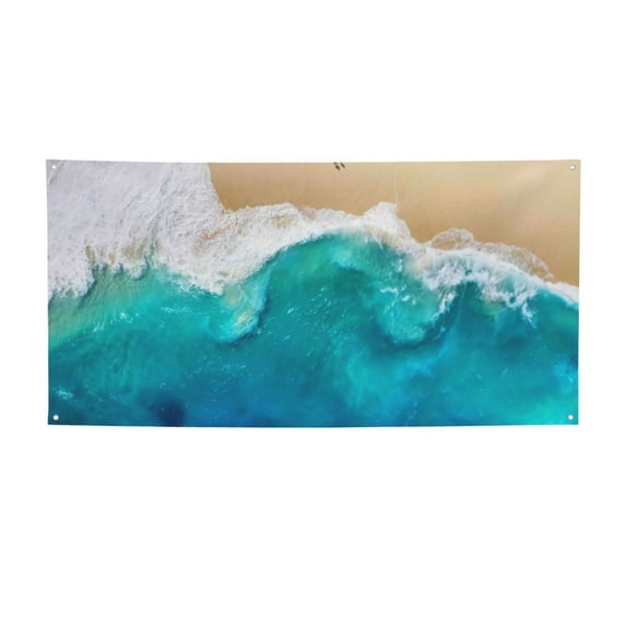 Pofeuu Beach Print Colorful Yard Festival Banner Sign Party Outdoor & Indoor Party Decoration Banne Festival Yard Sign-Small