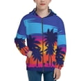 thumbnail image 1 of Pofeuu Beach with Palm Trees Print Teenage Zipper Hoodie Sweatshirts Hooded Casual Jackets With Pocket For Boys Girls-Small, 1 of 6