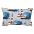 thumbnail image 1 of Pofeuu Beacon In The Huge Waves Of The Surf Print Polyester Microfiber Plush Pillowcases, Super Soft and Cozy Pillow Case Covers with Envelop Closure（Pillow core not included）-16"x24", 1 of 6