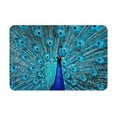 thumbnail image 1 of Pofeuu Beautiful Blue Peacock Print Flannel Doormats Rug16"x24"Rug Washable Doormats Indoor Outdoor Rugs for Layered Front Door Mats, Porch, Kitchen, Entryway, 1 of 7