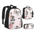 thumbnail image 1 of Pofeuu Beautiful Butterfly Print Backpack Travel Backpacks With Lunch Bag Pencil Bag Set 3 pcs Set Cartoon Backpack, 1 of 7