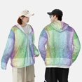 thumbnail image 1 of Pofeuu Beautiful Glitter Print Sun Protection Outdoor Lightweight Full Zip UV Cooling Hoodie Long Sleeve Summer Clothing for Outdoor Hiking-Small, 1 of 5
