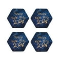 thumbnail image 1 of Pofeuu Beautiful New Year 2024 Print Coasters for Drinks, 4Pack PU Leather Coasters, Bar Drink Coasters for Tabletop Protection, Furniture from Damage-Hexagon, 1 of 6