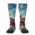 thumbnail image 1 of Pofeuu Beautiful Red Train Hot Air Balloon Print Stockings, Adult Running Hiking Socks for Youth and Adult, 1 of 6
